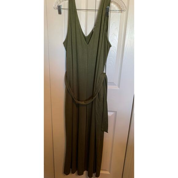 1 Piece Jumpsuit 2 Pockets V Neck & V Back NEW XL Green - Picture 6 of 10